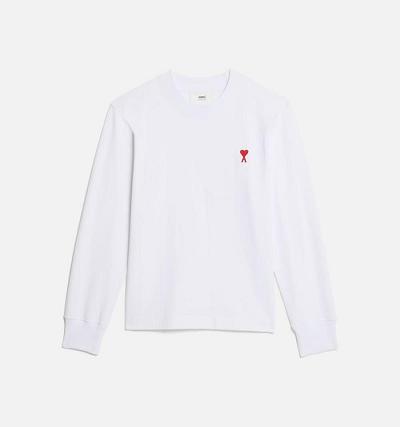 Ami Paris Ami de Coeur Long Sleeves T Shirts White | SG_ami569