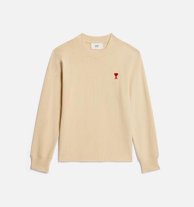 Ami Paris Ami de Coeur Long Sleeves T Shirts Khaki | SG_ami595