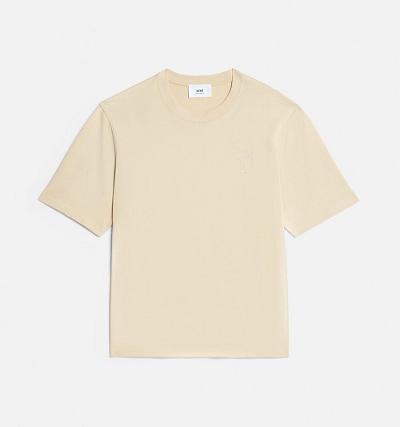 Ami Paris Ami de Coeur T Shirts Khaki | SG_ami317