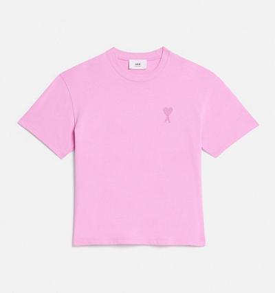 Ami Paris Ami de Coeur T Shirts Pink | SG_ami315