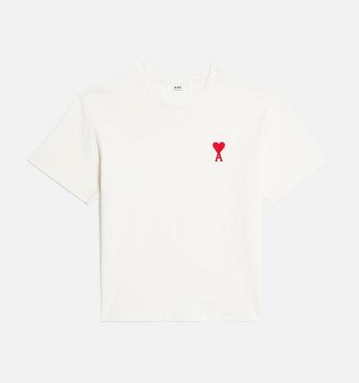 Ami Paris Ami de Coeur T Shirts White | SG_ami522